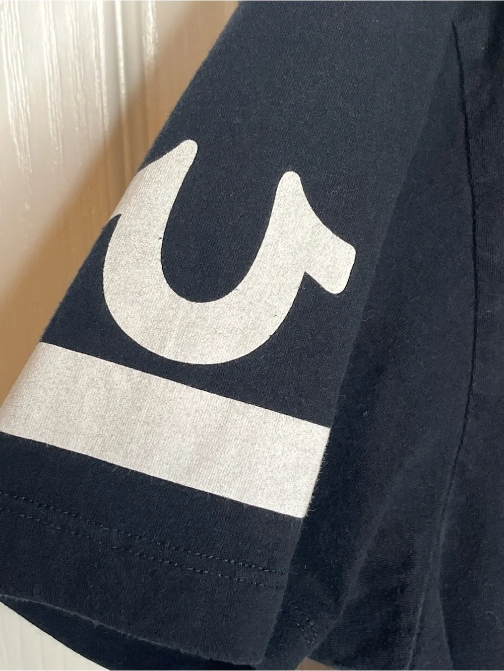 True Religion Black Tee with White Logo '02 Graphic Sz M Streetwear